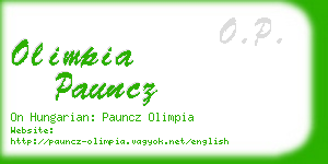 olimpia pauncz business card